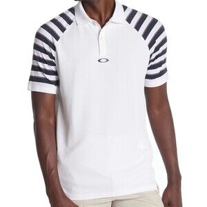 OAKLEY Uniform Raglan Stripe Golf Polo In White